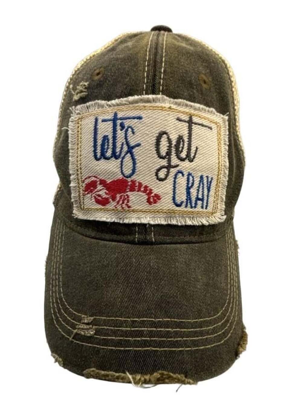 Headmost Let's Get Cray Lobster Trucker Hat Distressed Snapback Cap